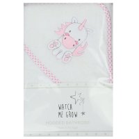 WF1665: Baby Pink Unicorn Hooded Towel/Robe